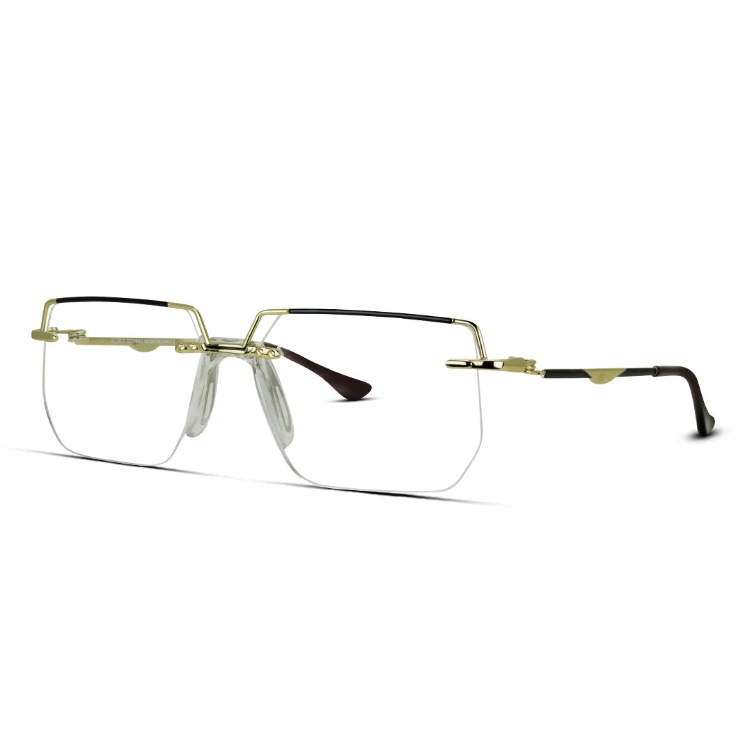 Hexagon Metal Rimless Eyeglasses – Sleek Geometry, Lightweight Style