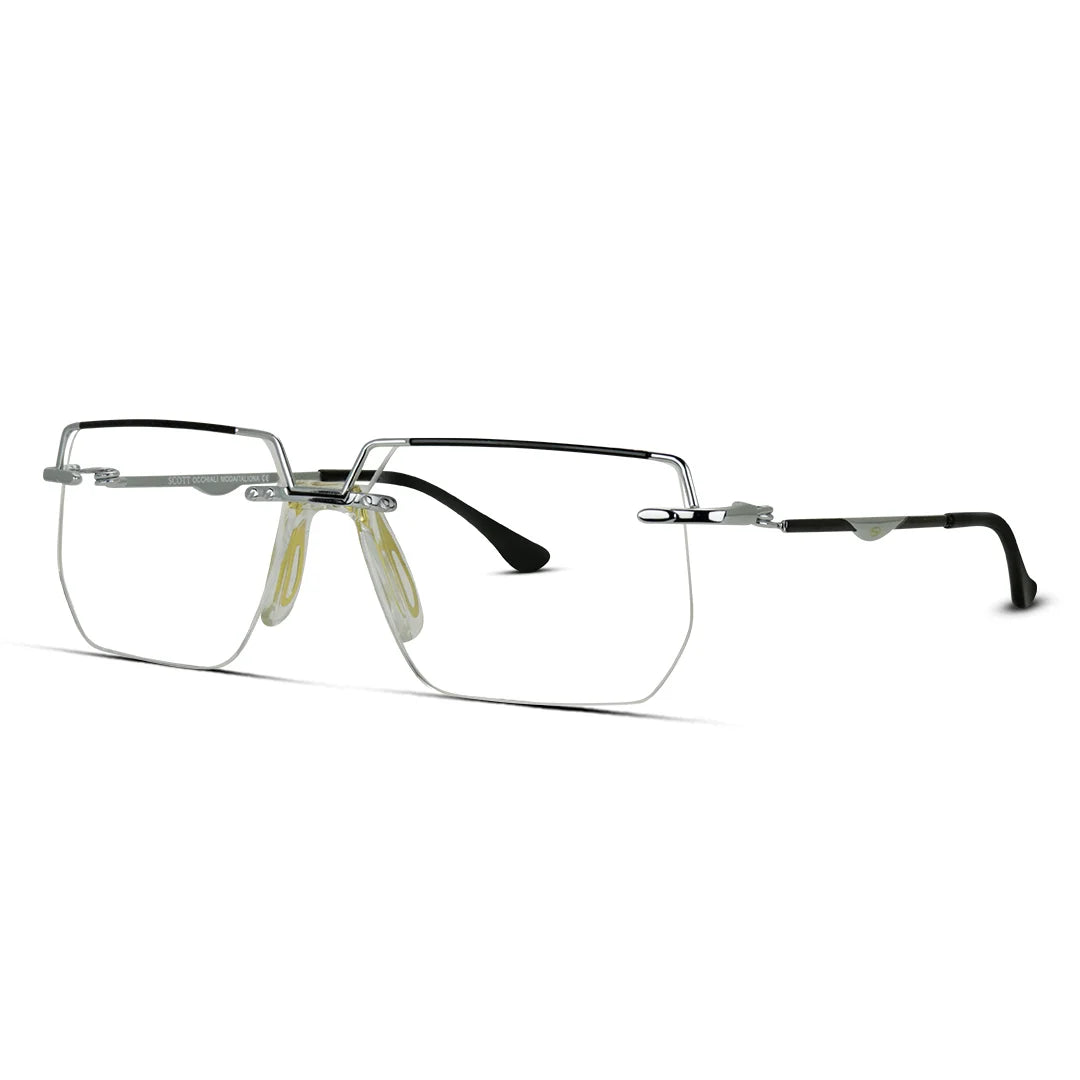 Hexagon Metal Rimless Eyeglasses – Sleek Geometry, Lightweight Style