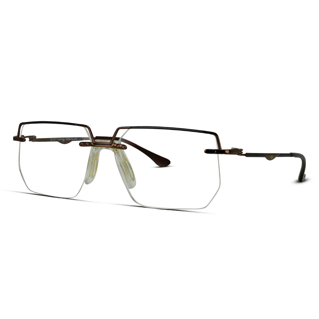 Hexagon Metal Rimless Eyeglasses – Sleek Geometry, Lightweight Style