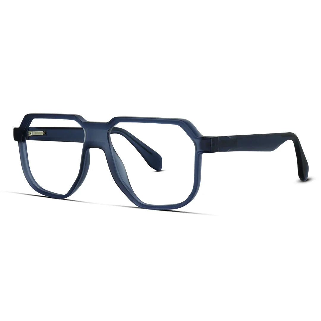 Matte Finish Frosted Geometric Eyeglasses Modern Minimalist Style