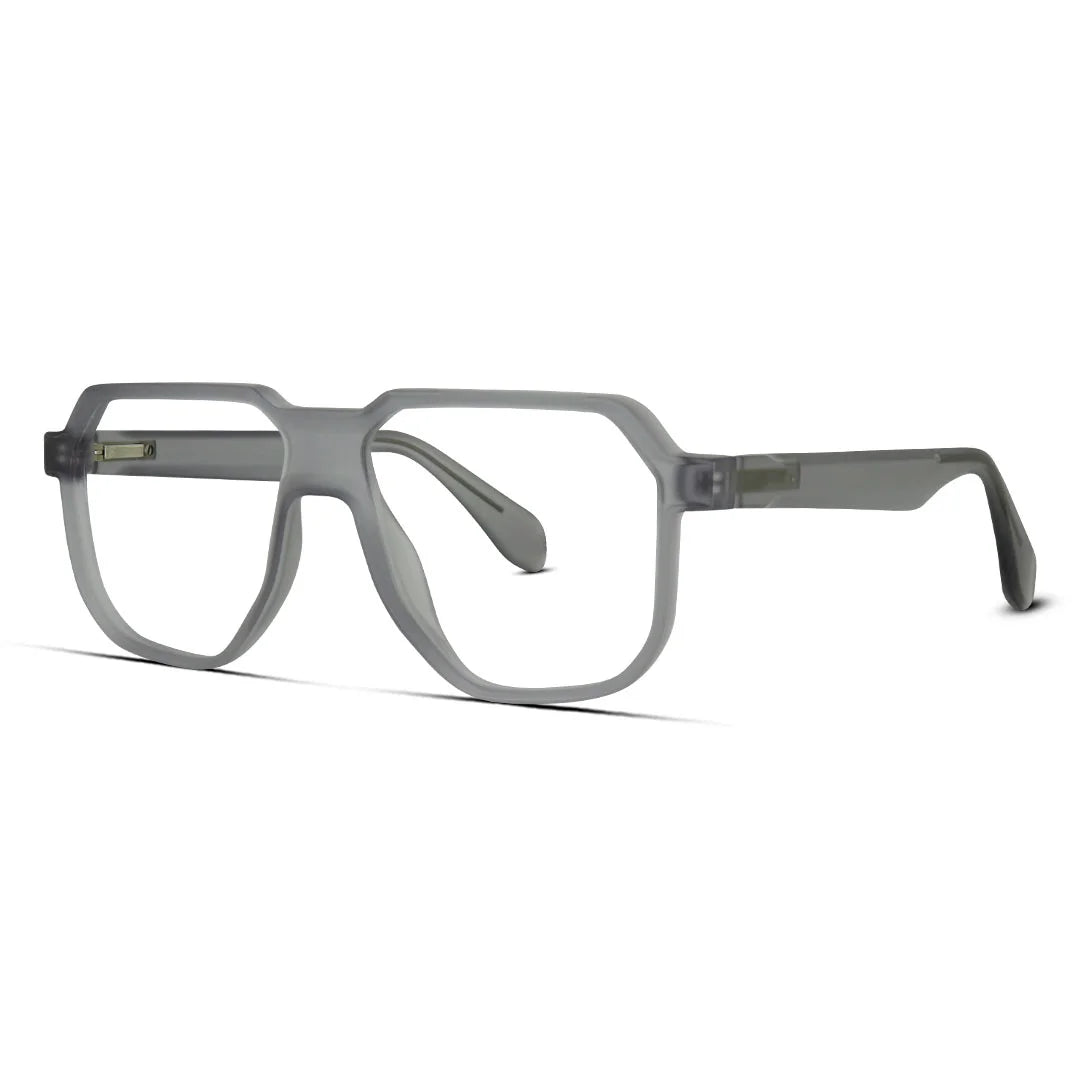 Matte Finish Frosted Geometric Eyeglasses Modern Minimalist Style