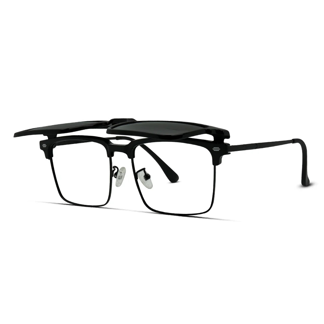 Flip-up Clip-On Eyeglasses Versatile Frames for Sun & Sight