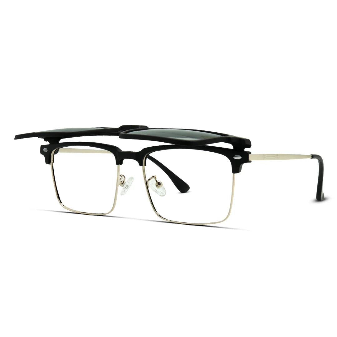 Flip-up Clip-On Eyeglasses Versatile Frames for Sun & Sight
