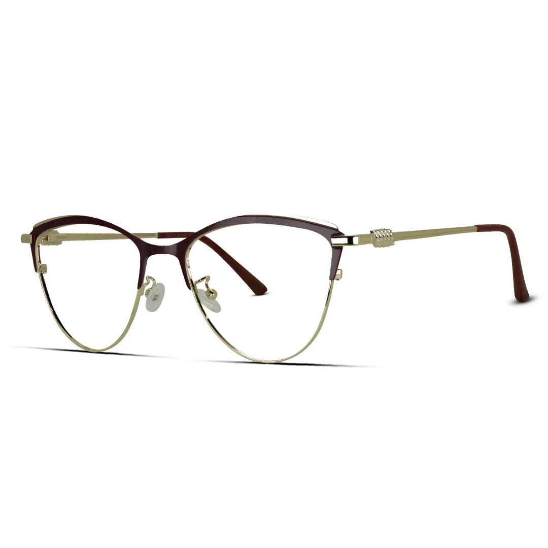 Elegant Purple Cat-Eye Eyeglasses – Lightweight Metal Frame for Women