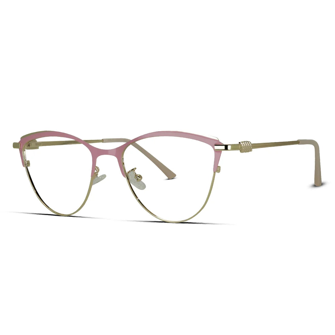 Elegant Purple Cat-Eye Eyeglasses – Lightweight Metal Frame for Women
