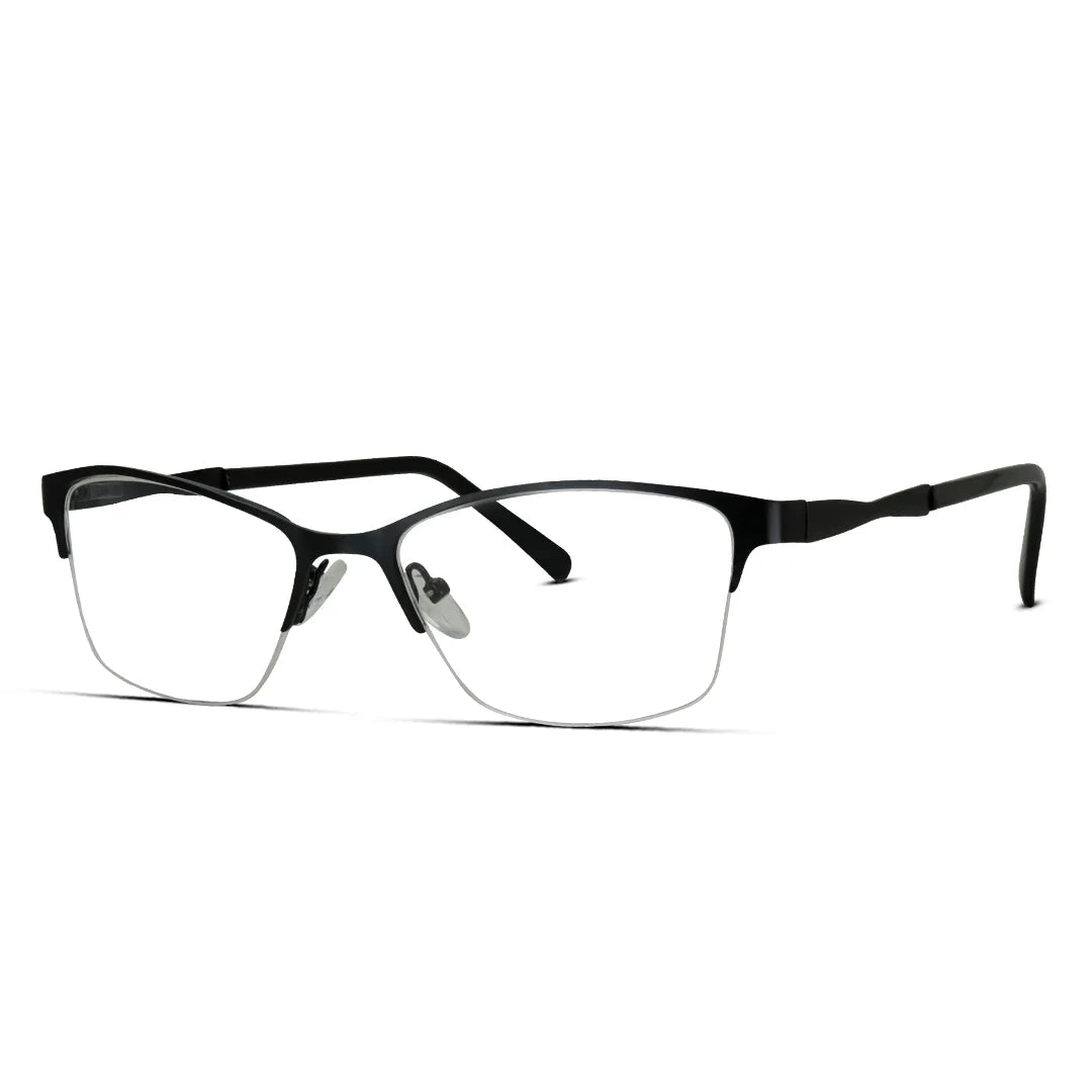 Chic Semi-Rim Rectangular Cat-Eye Glasses – Stylish Lightweight Eyewear for Women