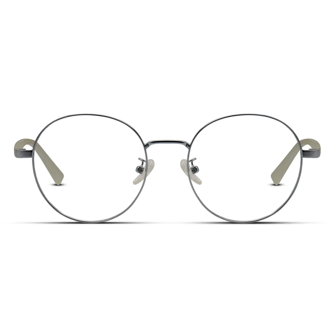 Minimal Lightweight Unisex Round Metal Eyeglasses Frame