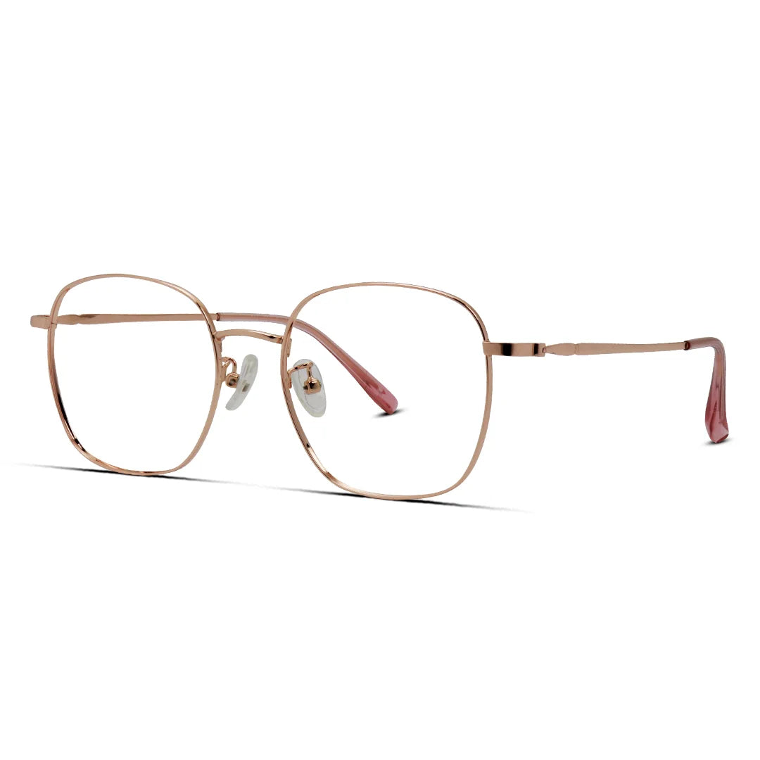 Square Metal Eyeglasses Thin & Lightweight Unisex Frame