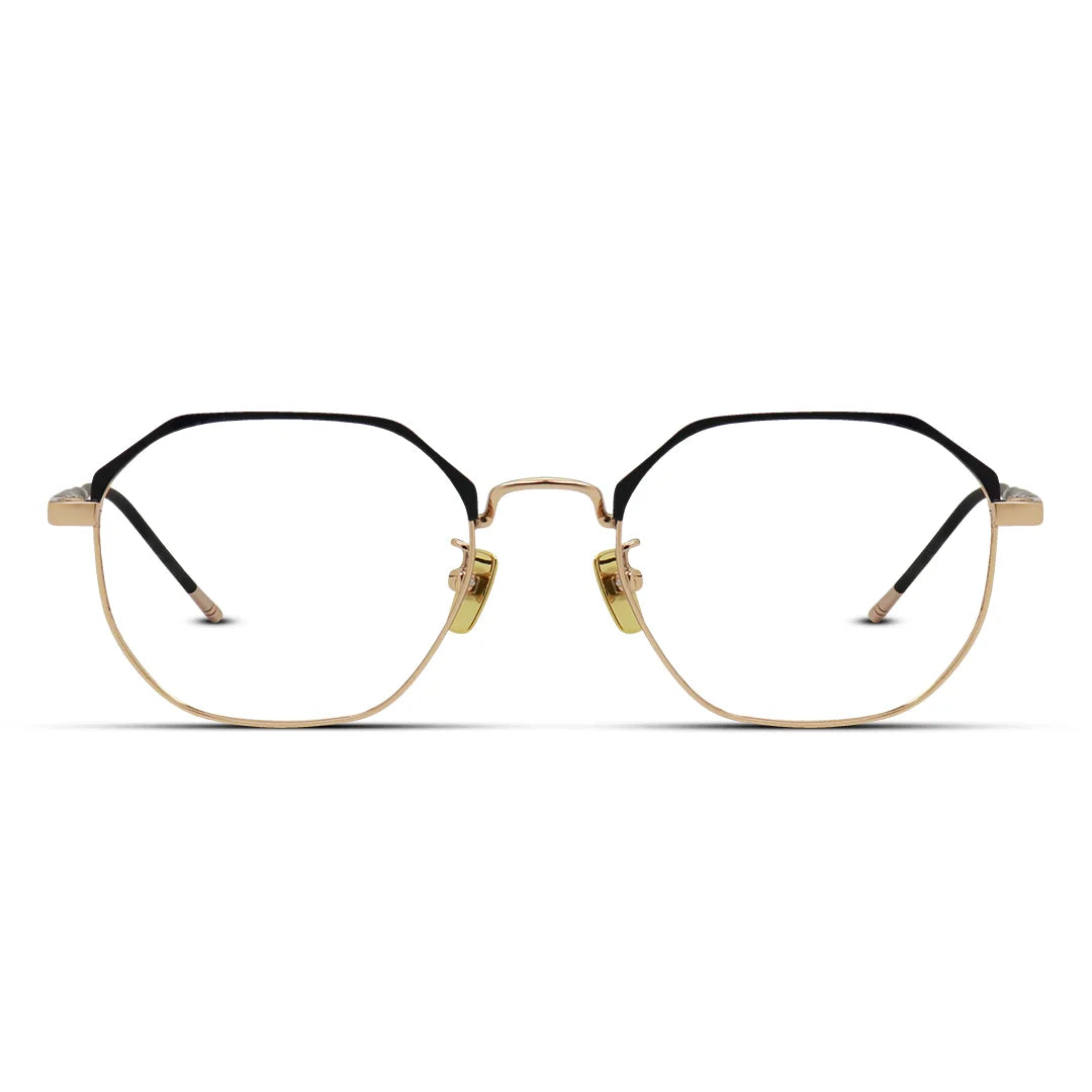 Unisex Lightweight Hexagon Metal Eyeglasses