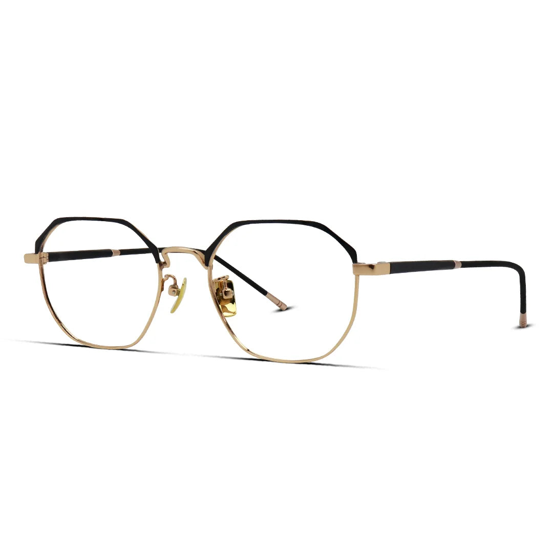 Unisex Lightweight Hexagon Metal Eyeglasses