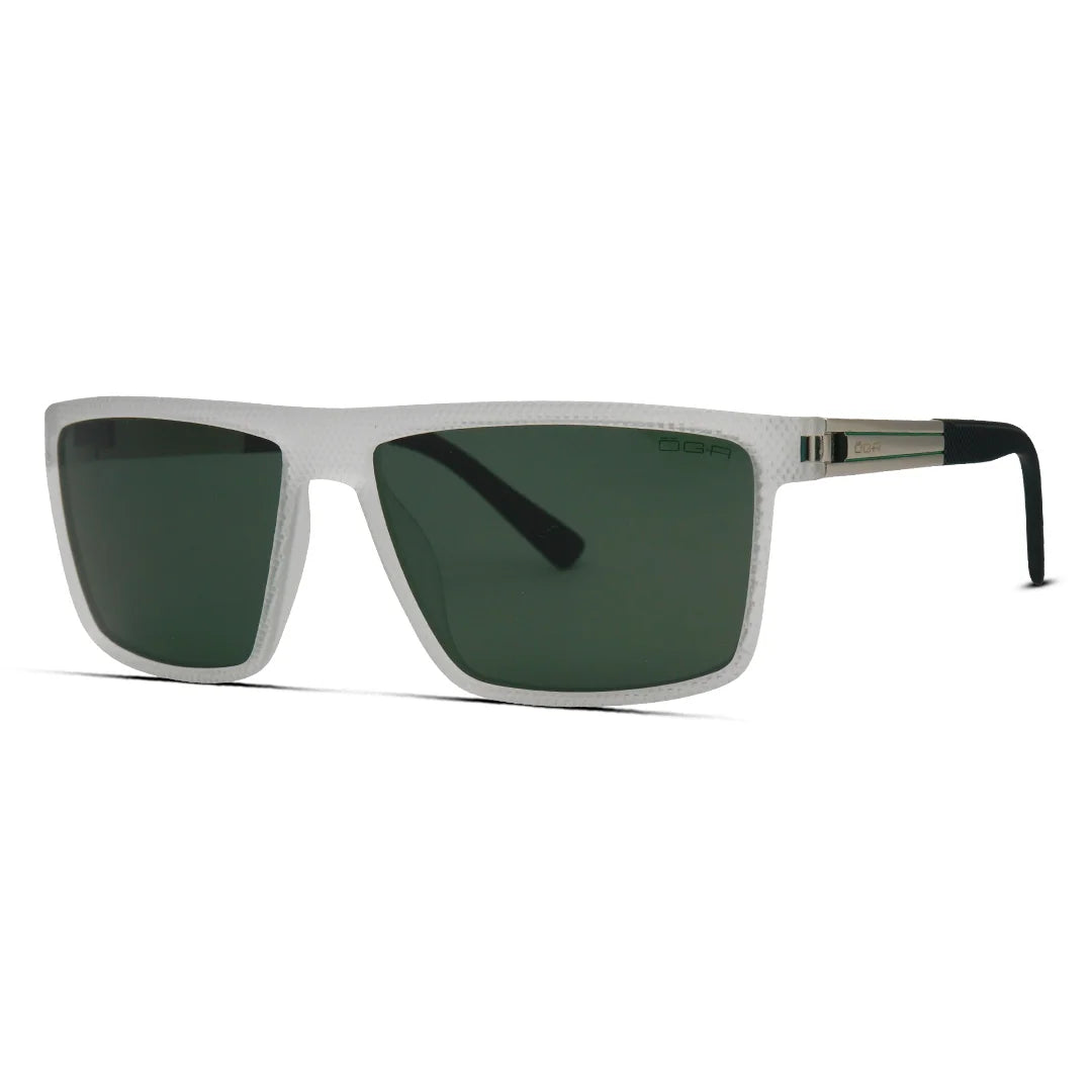 Men's Sharp Rectangle Frosted Sunglasses Matte Finish Style