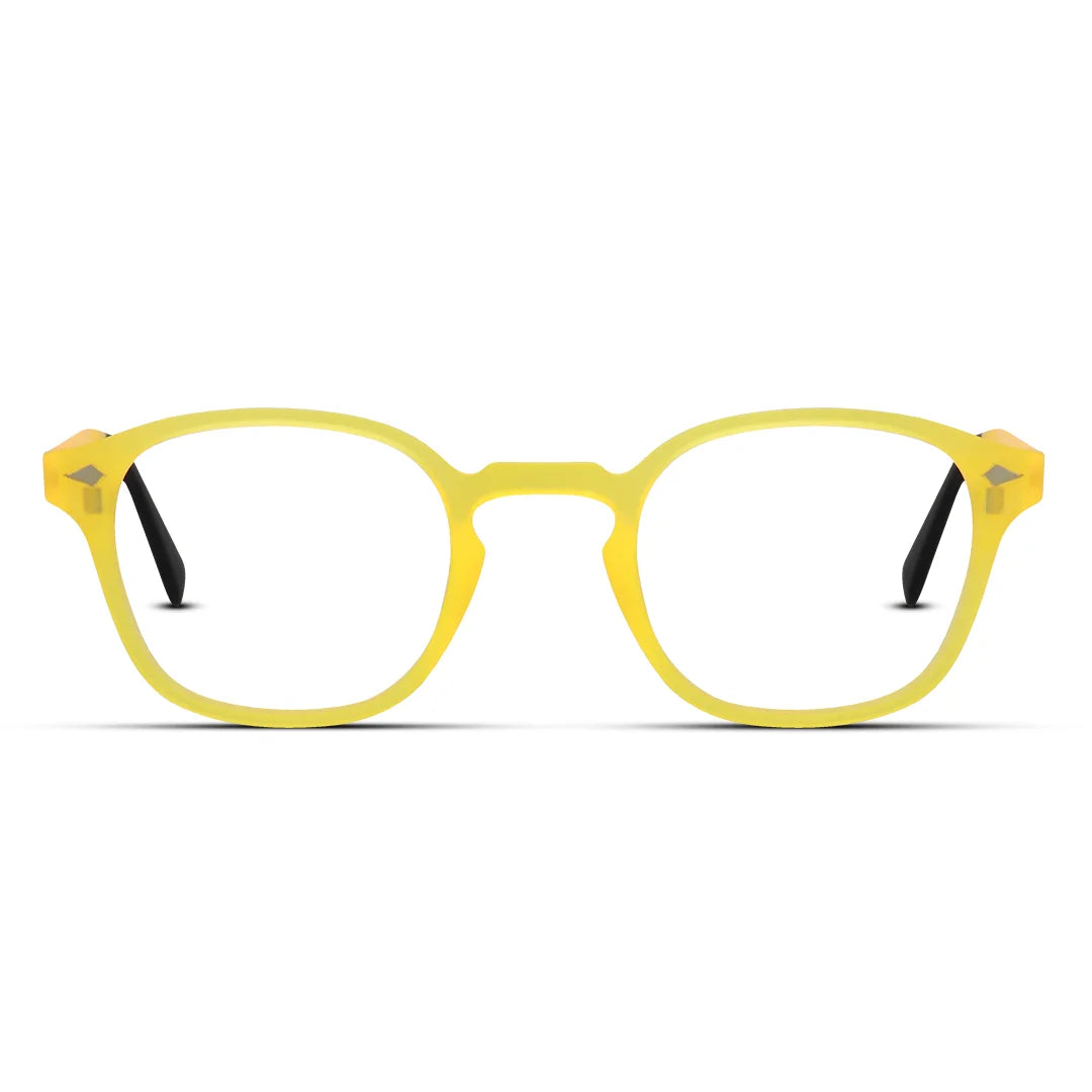 Frosted Yellow Clip-On Eyeglasses Super Lightweight & Polarized