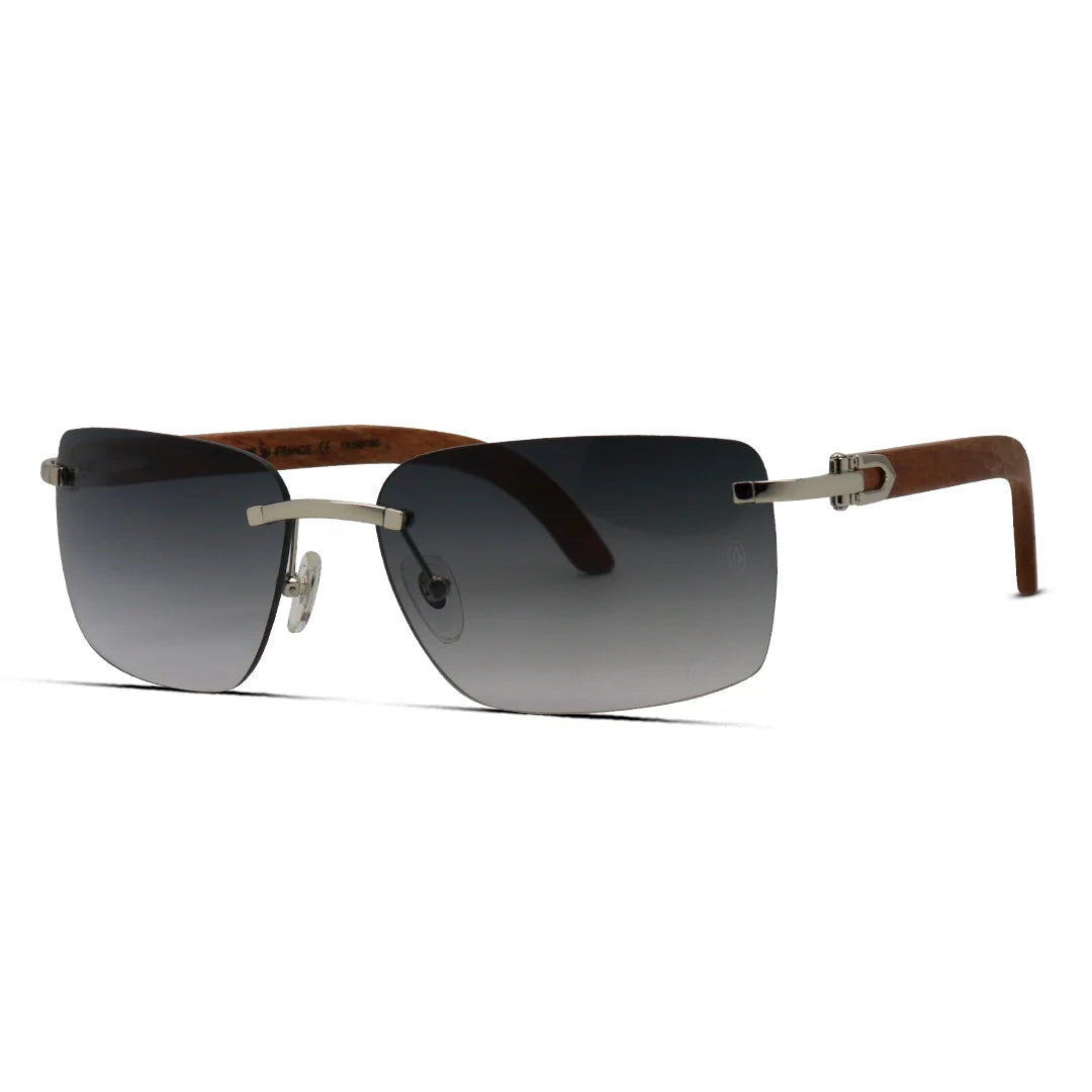 Premium Wooden Rimless Sunglasses Luxury Sustainable Eyewear