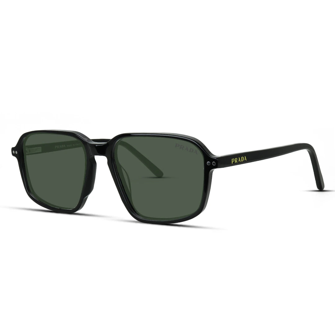 Rectangle Acetate Medium Polarized Men's Sunglasses