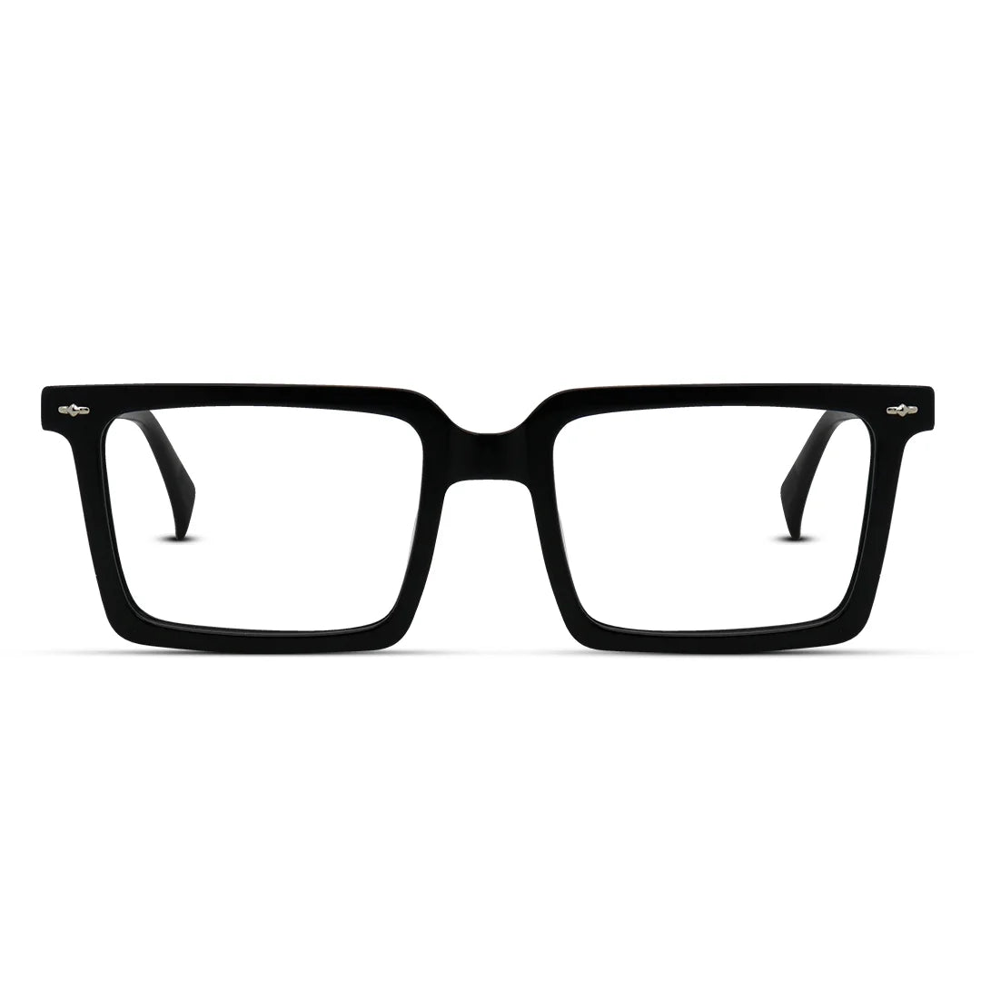 Sharp Rectangle Men's Eyeglasses Acetate Frame