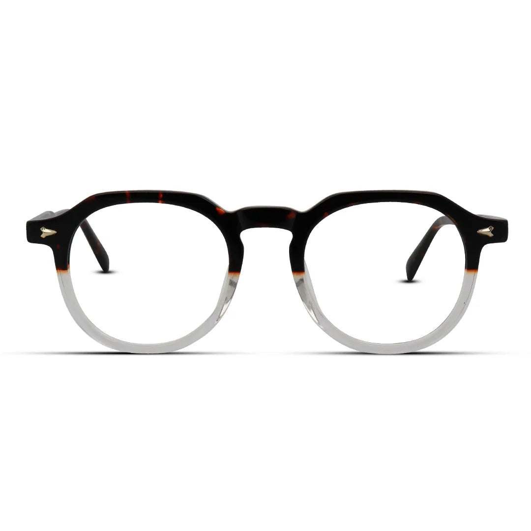Semi-Round Hexagonal Acetate Eyeglasses Men & Women