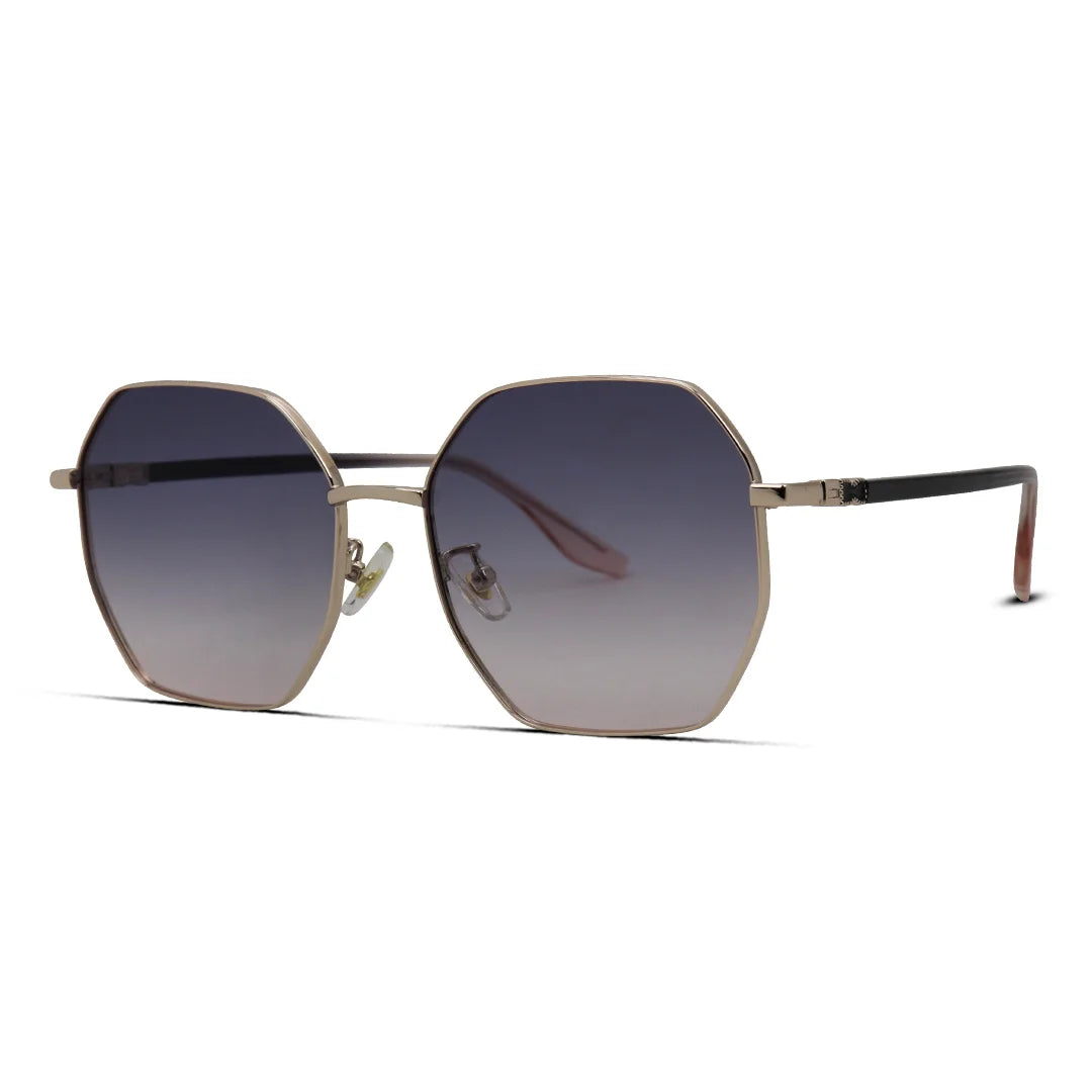 Women's Metal Hexagon Sunglasses Sleek & UV Protected