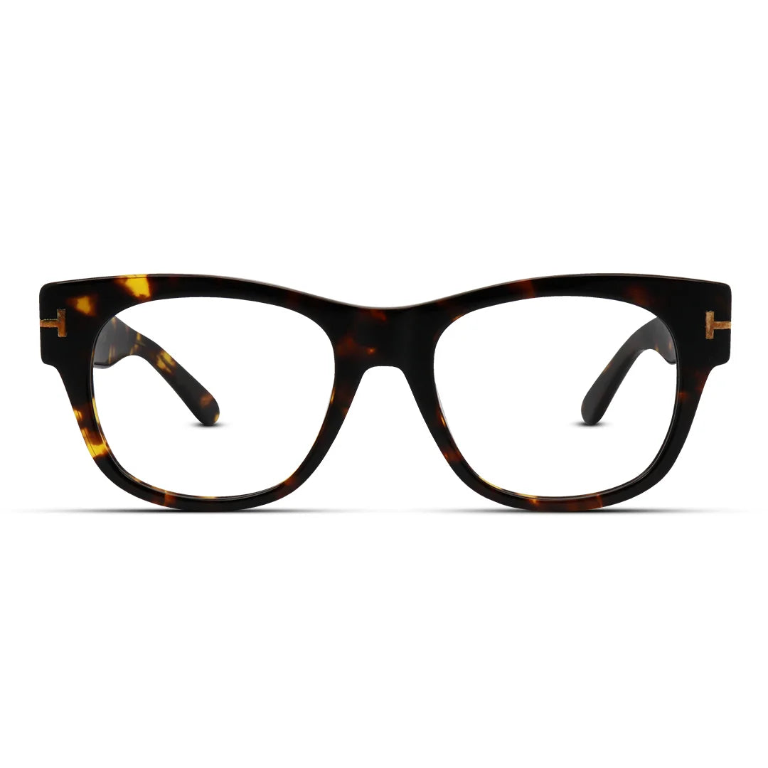 Thick Unisex Semi-Square Eyeglasses Retro Frame