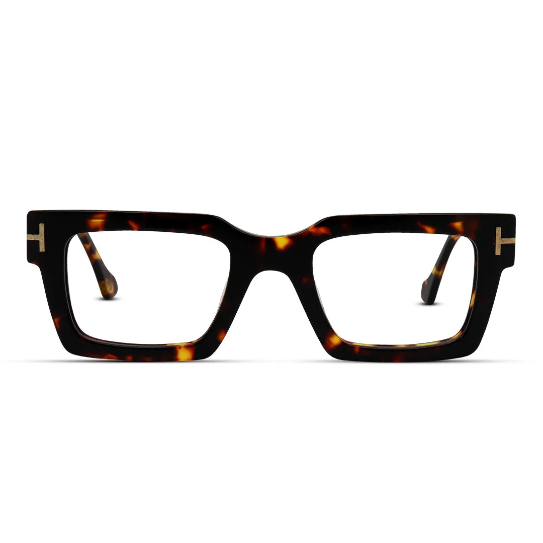 Bold Thick Sharp Rectangle Eyeglasses Unisex Frame