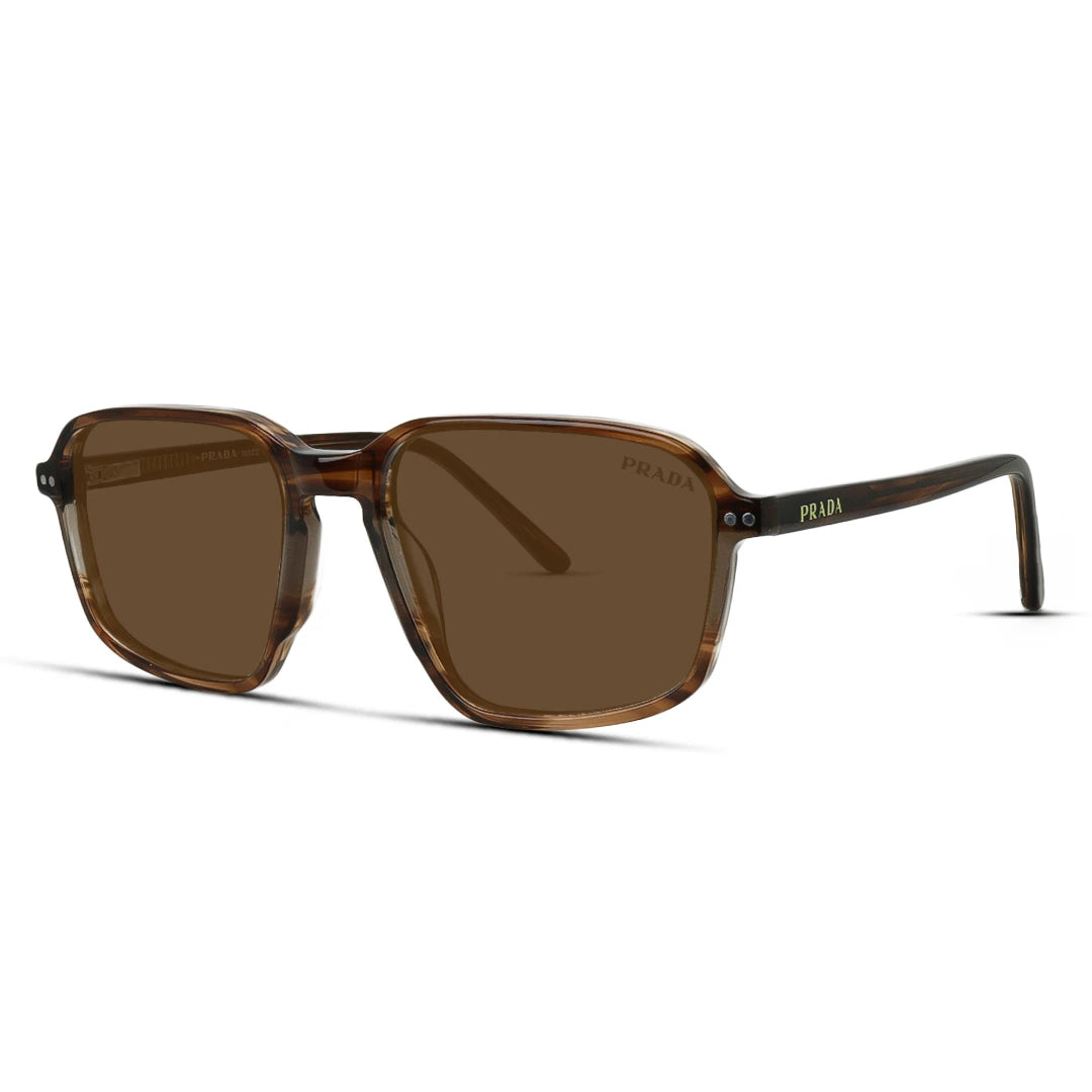 Rectangle Acetate Medium Polarized Men's Sunglasses