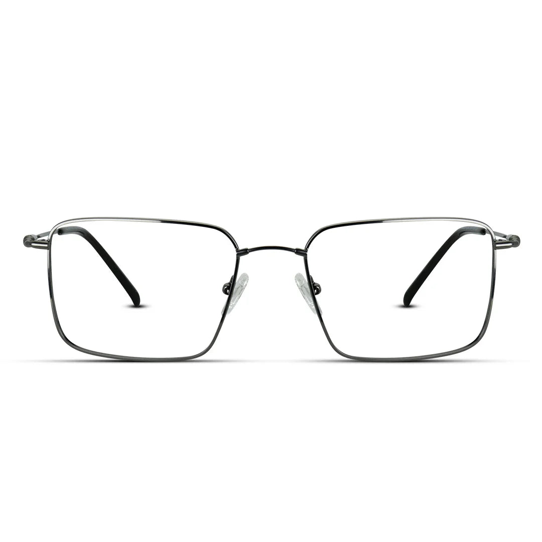 Rectangle Super Thin Bendable Lightweight Metal Men's Eyeglasses