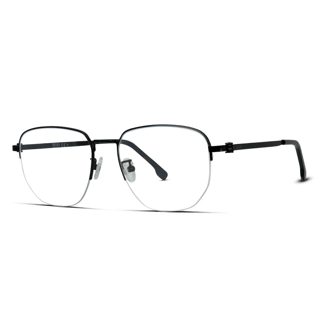 Semi Square Half Rimless Large Metal Men's Eyeglasses