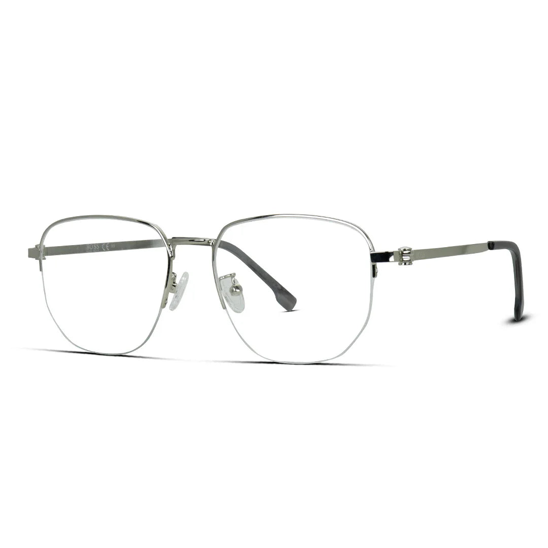 Semi Square Half Rimless Large Metal Men's Eyeglasses