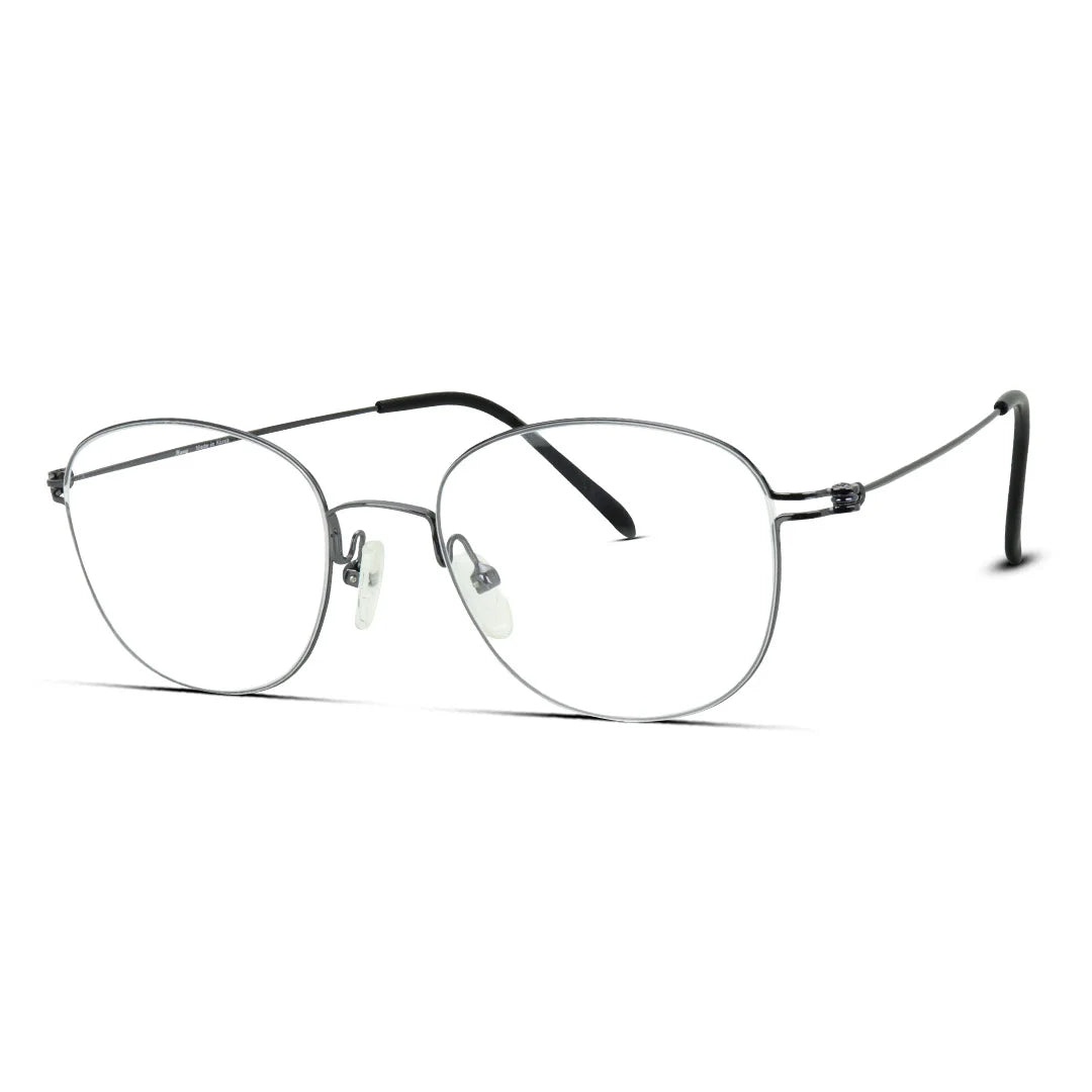 Semi Round Metal Super Thin Lightweight Flexible Small Eyeglasses