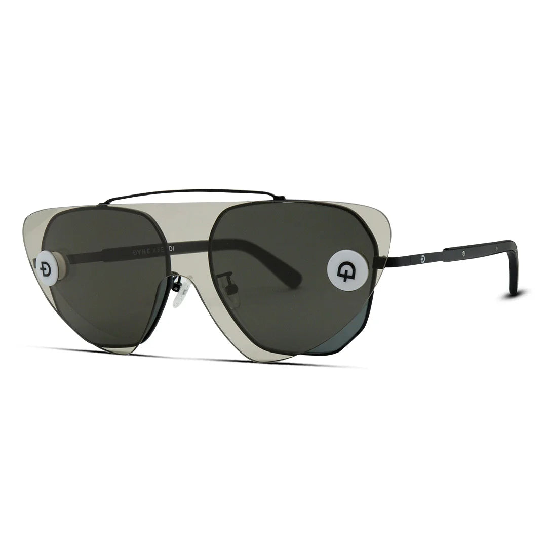 Aviator Hexagon Metal Large Men's Sunglasses