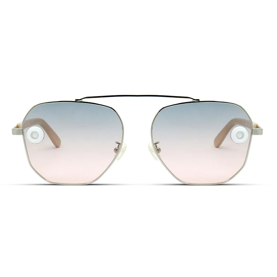 Aviator Hexagon Metal Large Men's Sunglasses