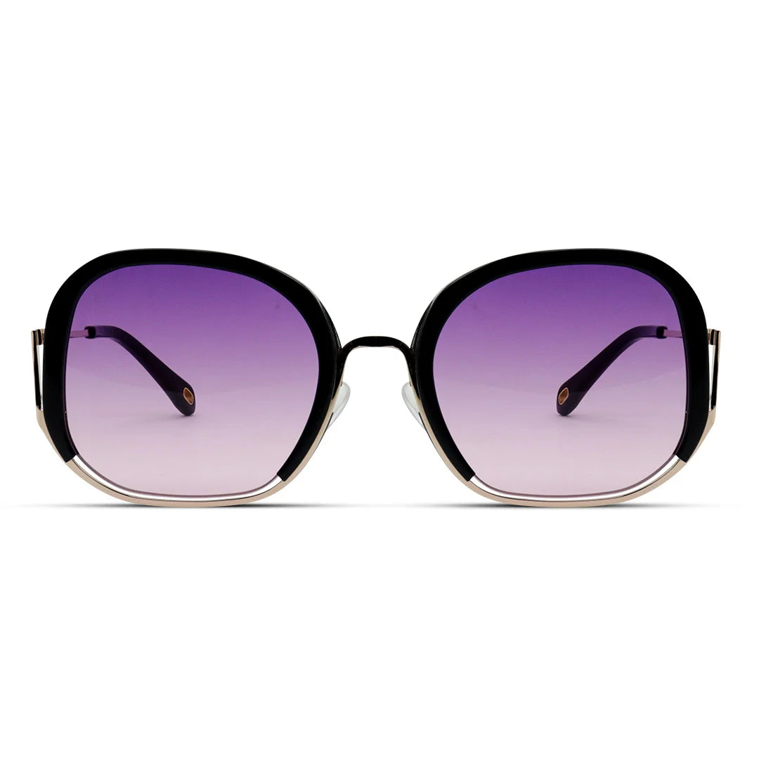 Semi Round Metal Oversized Vintage Women's Sunglasses