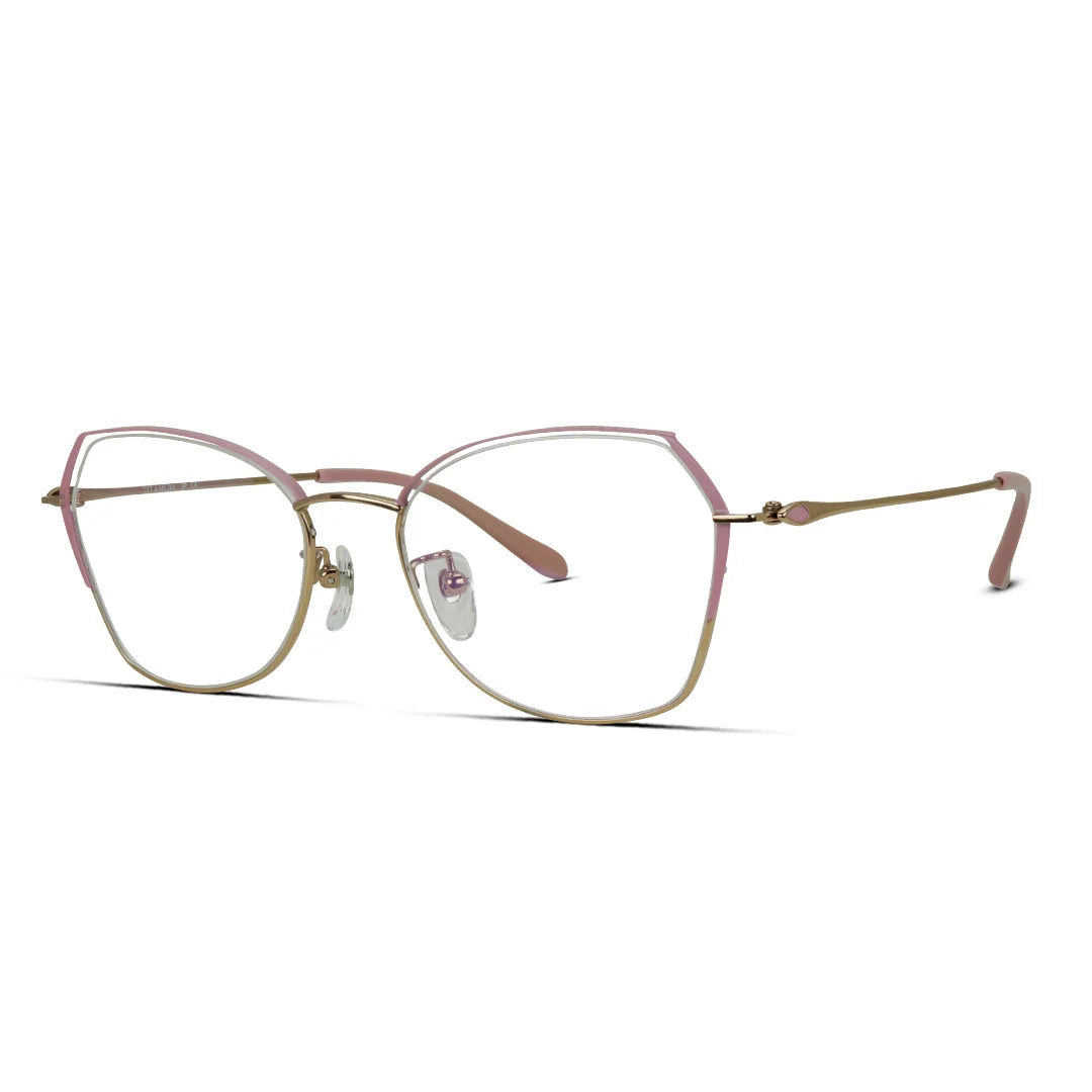 Korean Metal Thin Cat Eye Eyeglasses – Lightweight Retro-Inspired Frame for Women