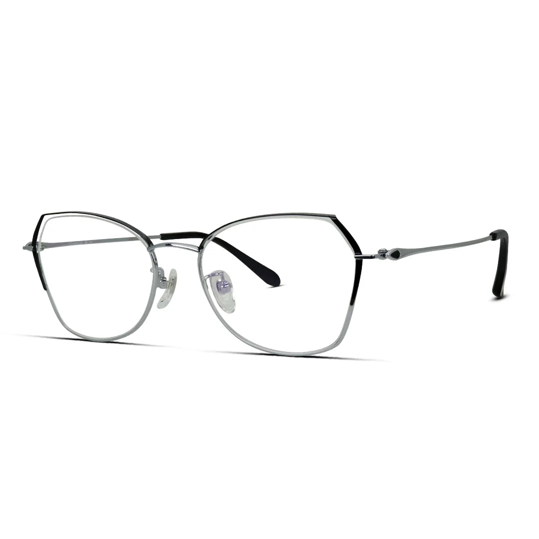 Korean Metal Thin Cat Eye Eyeglasses – Lightweight Retro-Inspired Frame for Women