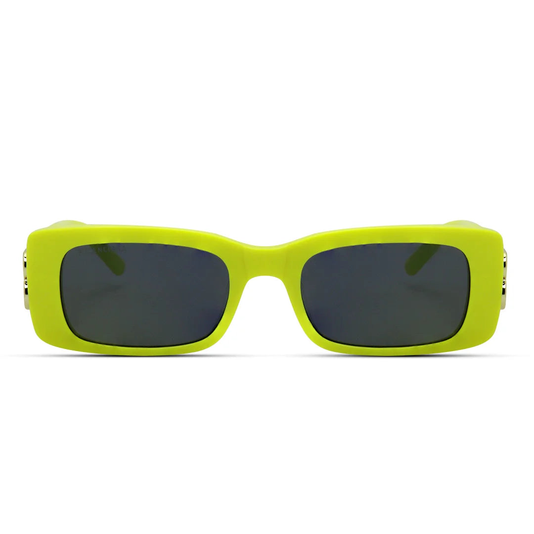 Bold Rectangle Acetate Yellow Sunglasses For Women