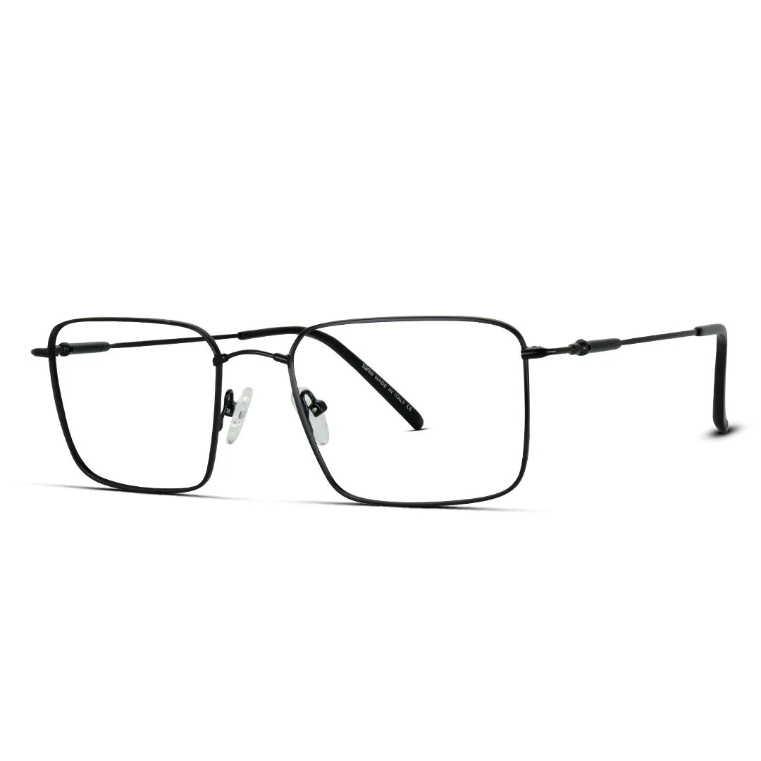 Rectangle Super Thin Bendable Lightweight Metal Men's Eyeglasses