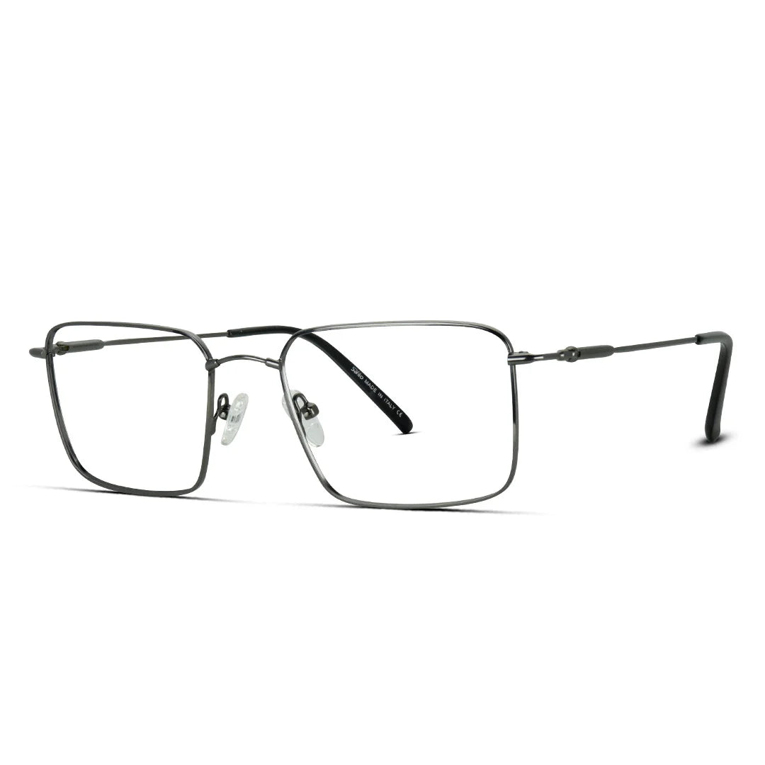 Rectangle Super Thin Bendable Lightweight Metal Men's Eyeglasses