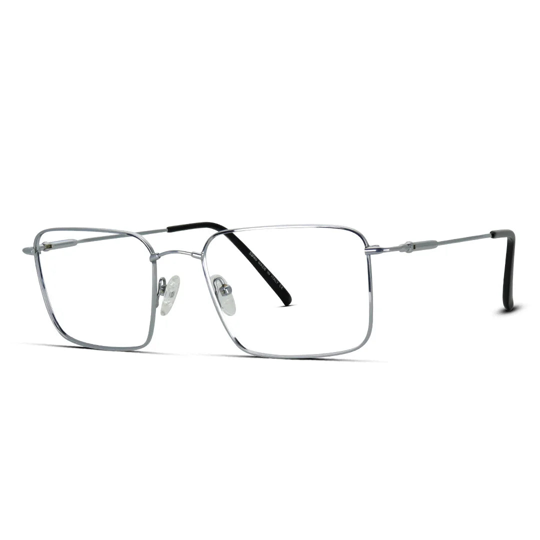 Rectangle Super Thin Bendable Lightweight Metal Men's Eyeglasses