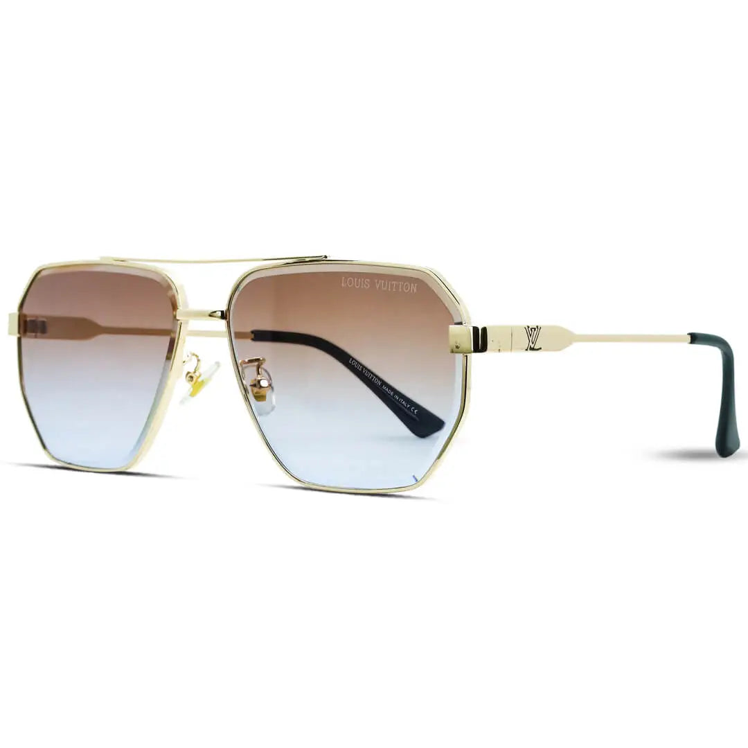 Retro Vintage Sunglasses for Men and Women Sports Driving Metal Frame UV400 Eyewear Golden