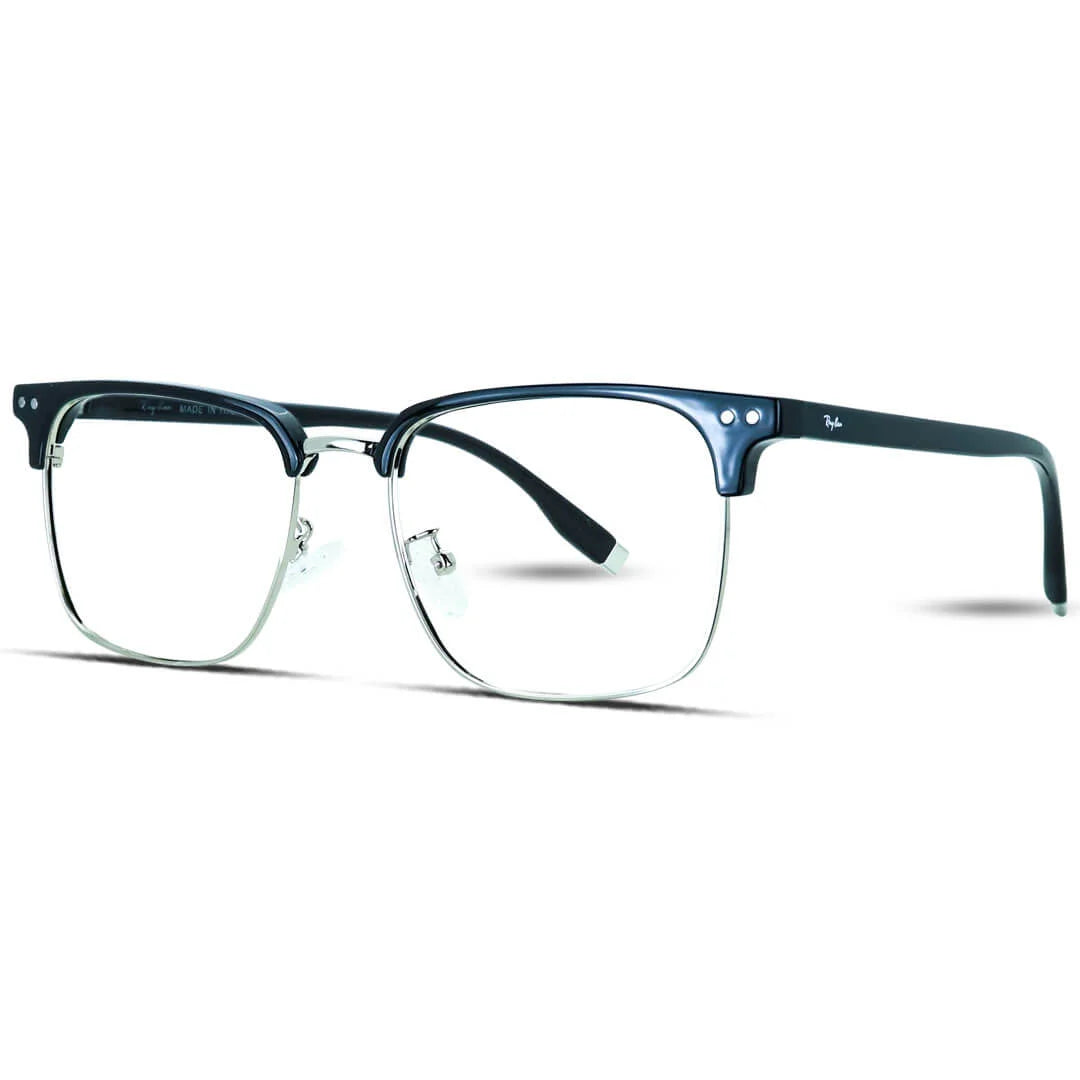 Fashion Square Plain Glasses For Men Metal Frame Eye Glasses