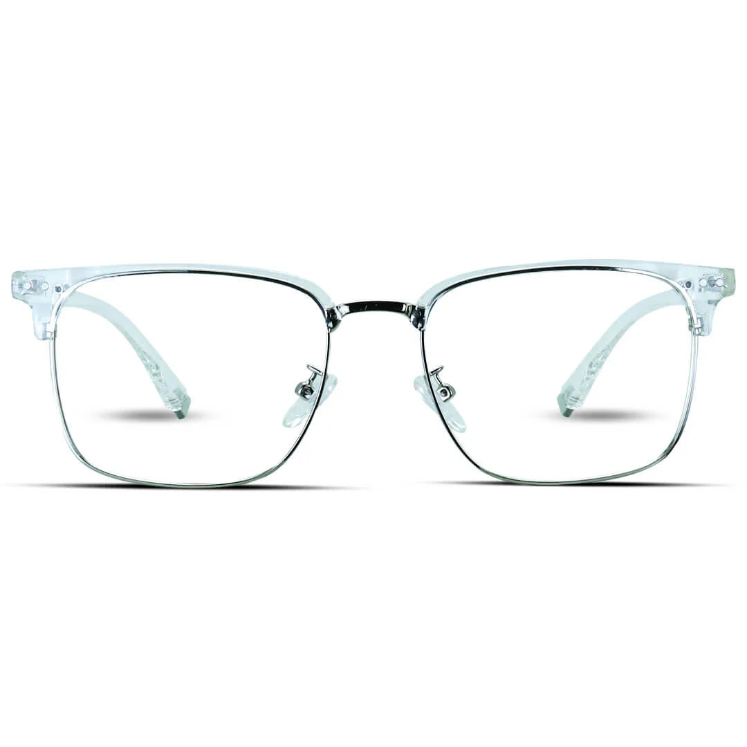 Fashion Square Plain Glasses For Men Metal Frame Eye Glasses