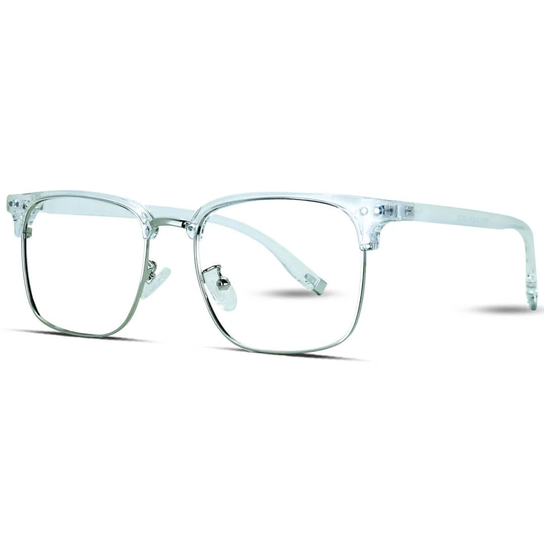 Fashion Square Plain Glasses For Men Metal Frame Eye Glasses