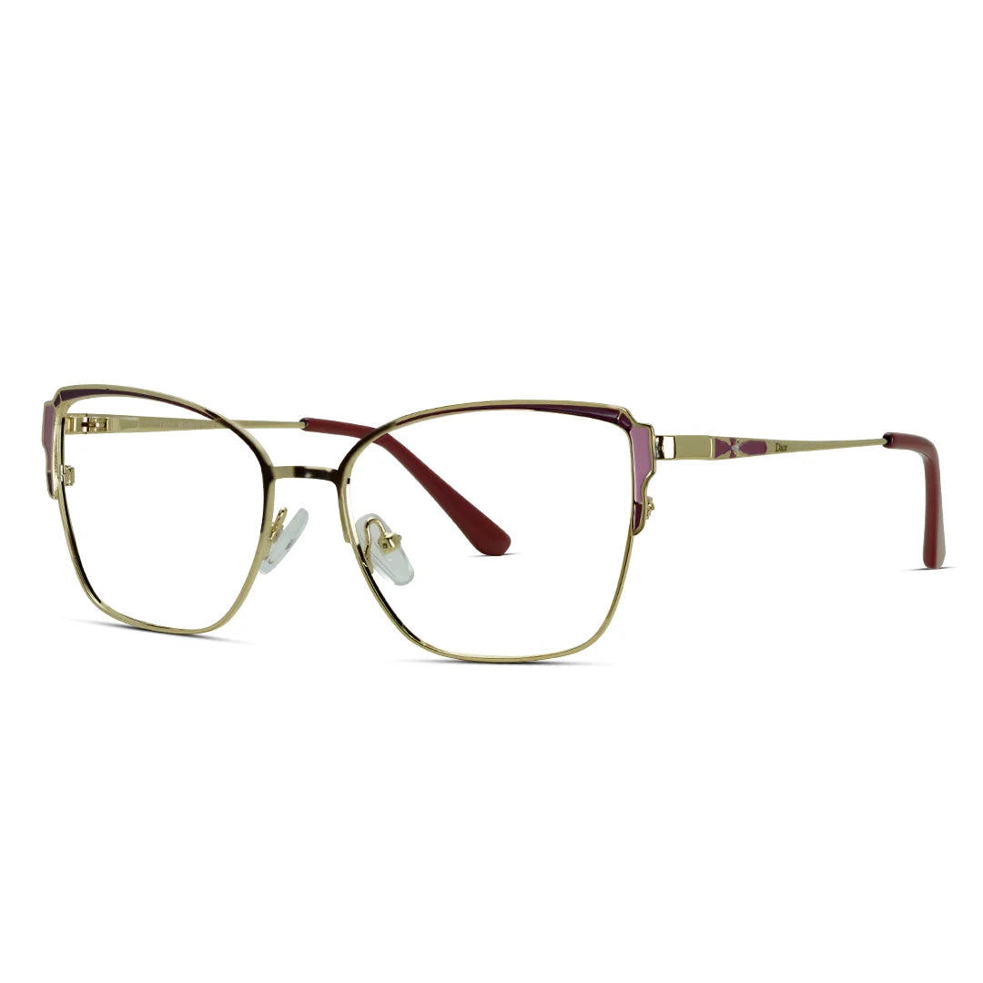 Cat Eye Glasses Metal Medium Women's Eyeglasses