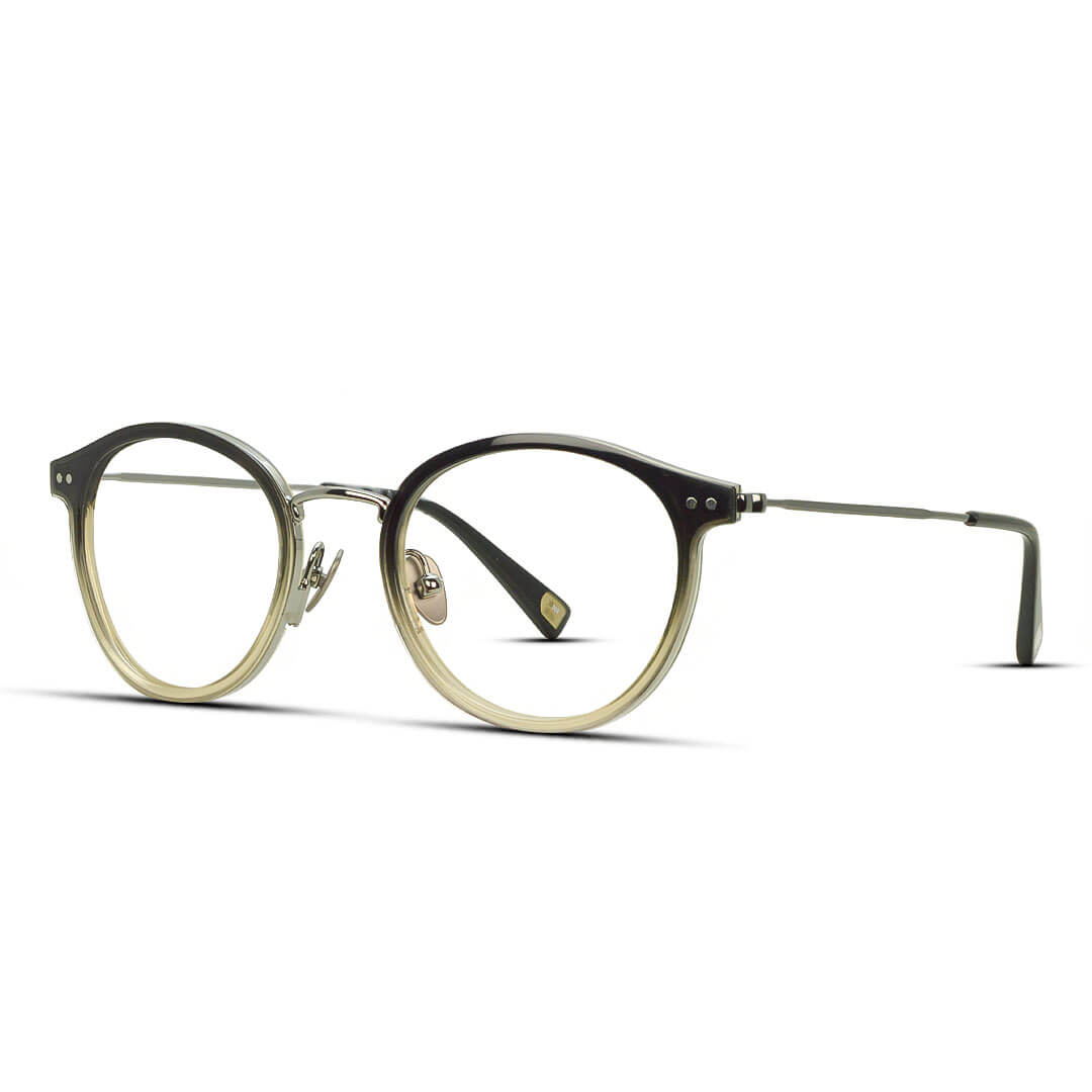 George Accura Round Eyeglasses Frame Acetate Metal Unisex Round Eye Glasses Optical Eyewear