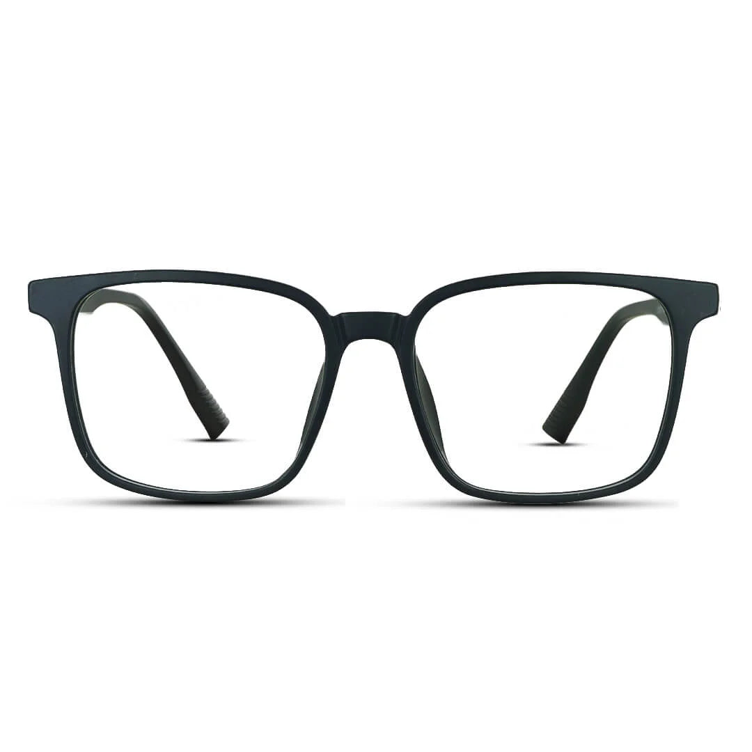 Matte Black Square Eyeglasses Unisex Vintage Eyewear