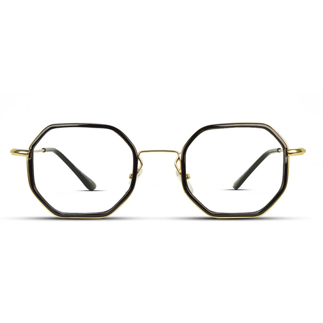 Metal Frame Hexagon Eyeglasses for Women Men Optical Eye Glasses