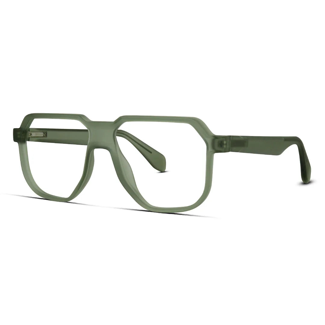 Matte Finish Frosted Geometric Eyeglasses Modern Minimalist Style