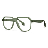 Matte Finish Frosted Geometric Eyeglasses Modern Minimalist Style