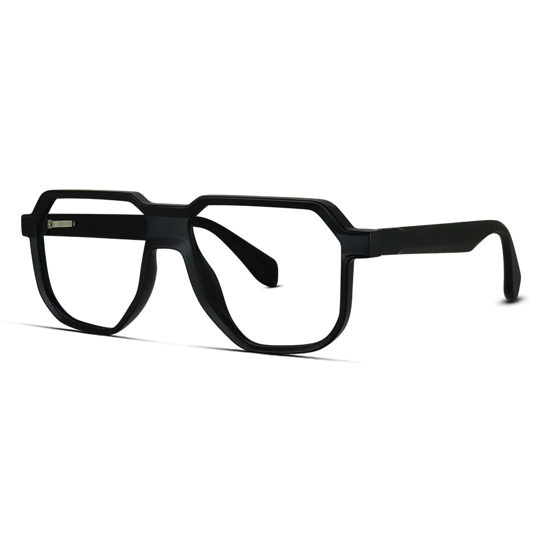 Matte Finish Frosted Geometric Eyeglasses Modern Minimalist Style