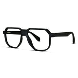 Matte Finish Frosted Geometric Eyeglasses Modern Minimalist Style