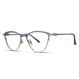 Elegant Purple Cat-Eye Eyeglasses – Lightweight Metal Frame for Women